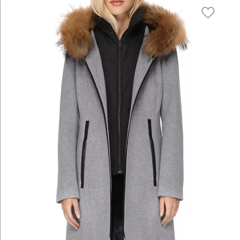 Soia & Kyo Charlena Fur Trim Coat